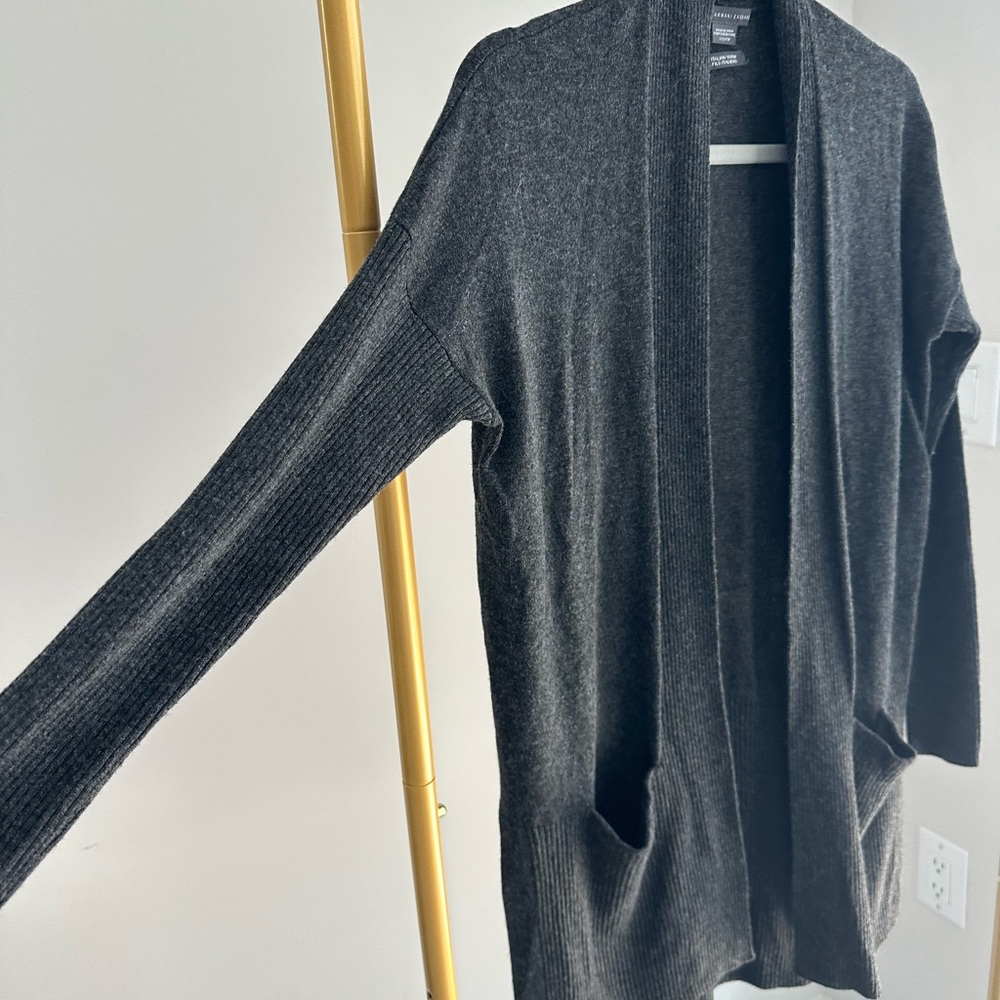 Armani Exchange Grey Open Cardigan